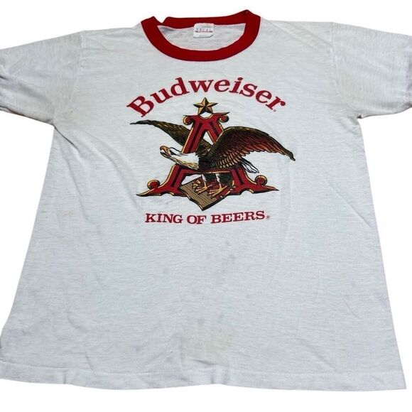 American Vintage 80s Budweiser Ringer Shirt Medium - Picture 5 of 10